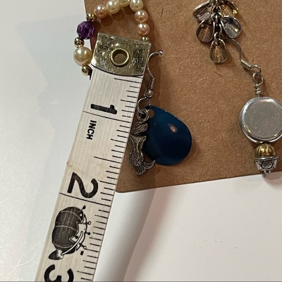 Vintage Mismatched Beaded Boho Earrings - Picture 3 of 6